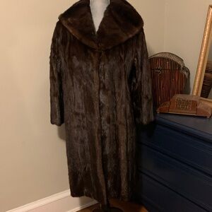 Vintage Mink Coat with Shawl Collar (needs repair)